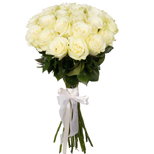 Фото товара 21 белая роза в Кривом Роге