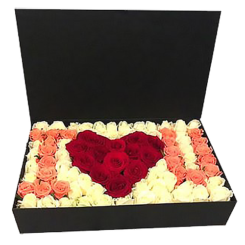 Фото товара 101 троянда в коробці "I love you" в Кривом Роге