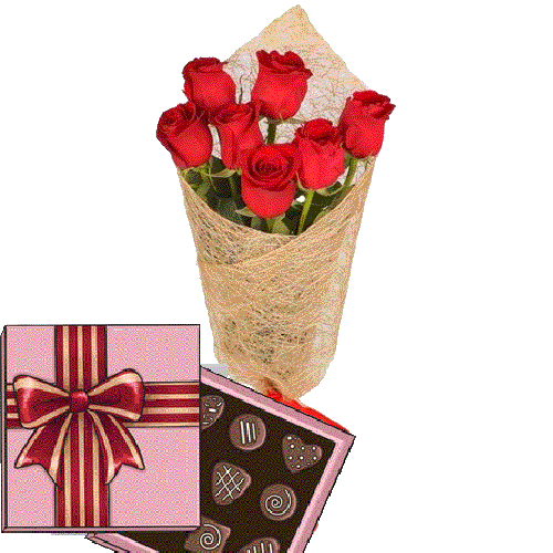 Фото товара 7 красных роз с конфетами в Кривом Роге