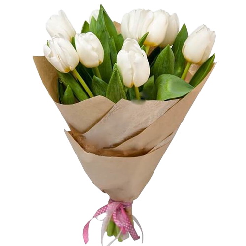 Фото товара 11 білих тюльпанів в Кривом Роге