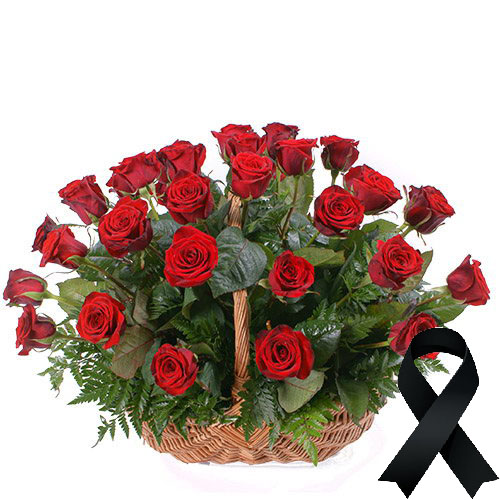 Фото товара 36 красных роз в корзине в Кривом Роге