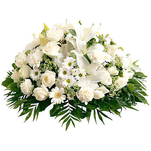 украшение на гроб, икебана из живых цветов «Криворожская Роза»