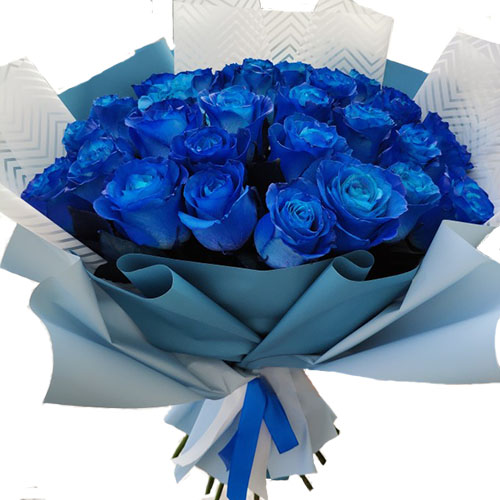 Фото товара 33 синие розы (крашеные) в Кривом Роге