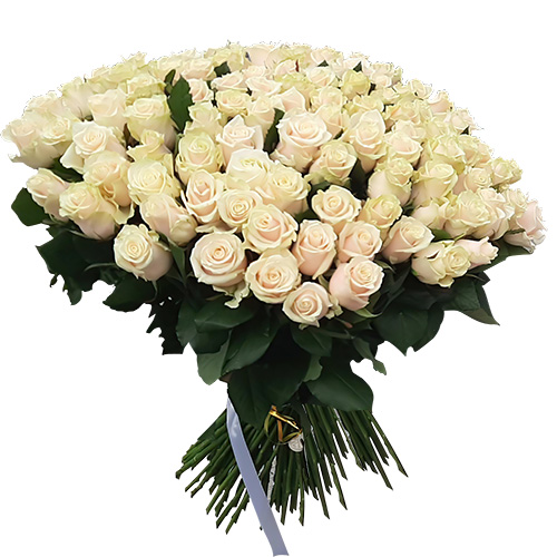 Фото товара Букет из 101 кремовой розы в Кривом Роге