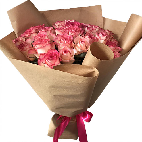 Фото товара 25 розовых роз в Кривом Роге