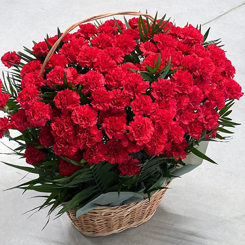 Фото товара 100 гвоздик у кошику в Кривом Роге